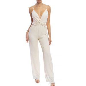 Ivory Sweetheart Criss Cross Jumpsuit